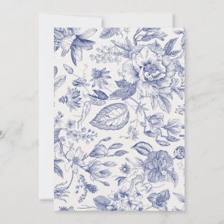 Invitación a la boda floral azul