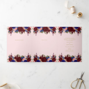 Invitación a la boda floral azul de Nuestra Boda B