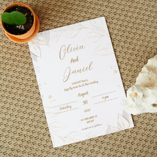 Invitación a la Boda Floral Beige Elegante