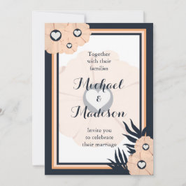 Invitación a la boda floral Black Pearl Watusi Tac