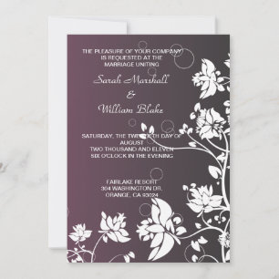 Invitación a la boda floral blanca