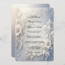 Invitación a la boda floral blanca