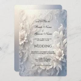 Invitación a la boda floral blanca