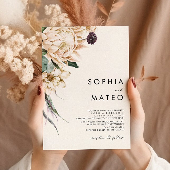 Invitación a la boda floral blanca (Subido por el creador)