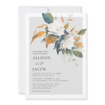Invitación a la boda floral blanca