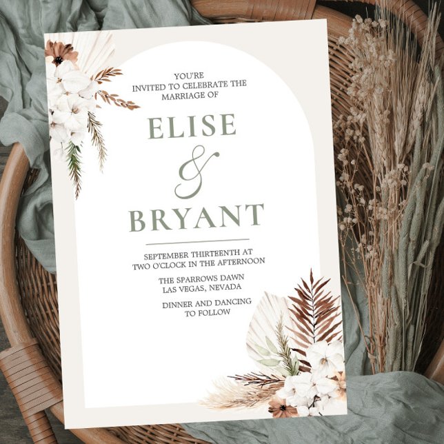 Invitación a la boda floral blanca del Arco Boho m (Subido por el creador)