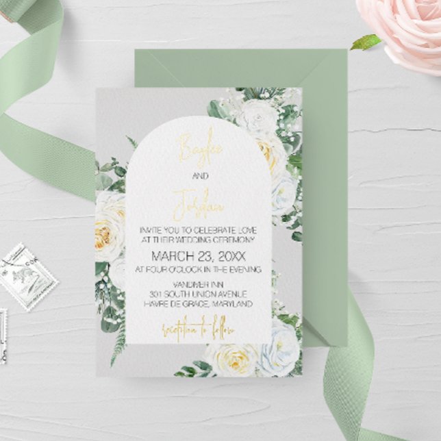Invitación a la boda floral blanca en Bloom (Subido por el creador)