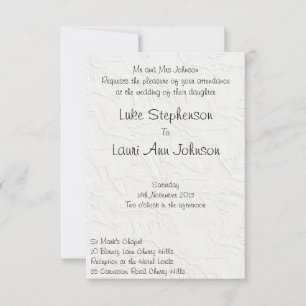 Invitación a la boda floral blanca Grabado en reli