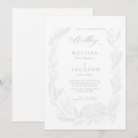 Invitación a la boda floral blanca y húmeda