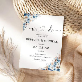 Invitación a la boda floral Blue Boho