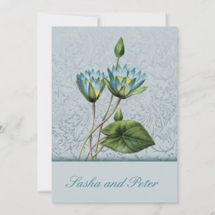 Invitación a la boda floral Blue Lotus