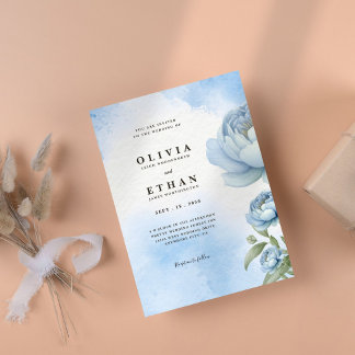 Invitación a la boda floral Blue Rubor