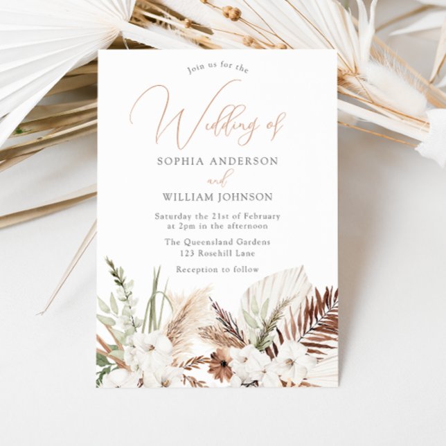 Invitación a la boda floral bohemia de otoño y ver (Subido por el creador)