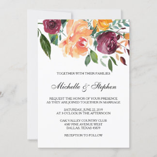Invitación a la boda floral Boho