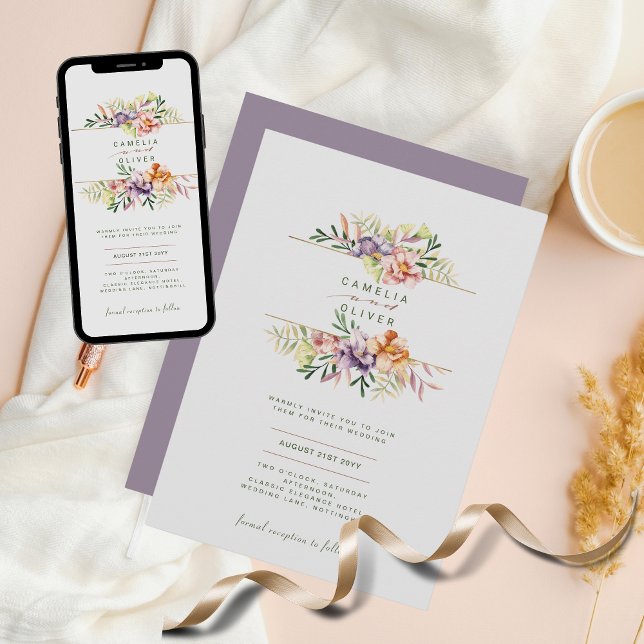 Invitación a la boda floral BOHO Wildflowers Digit (Subido por el creador)