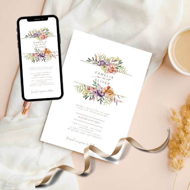 Invitación a la boda floral BOHO Wildflowers Digit (Subido por el creador)
