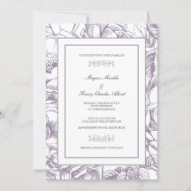 Invitación a la boda floral botánica de Lilac y Gr