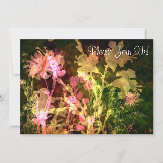 Invitación a la boda floral brillante (Anverso)