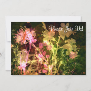 Invitación a la boda floral brillante