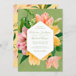 Invitación a la boda floral brillante y audaz