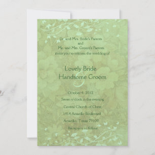 Invitación a la Boda Floral Celadon Vintage