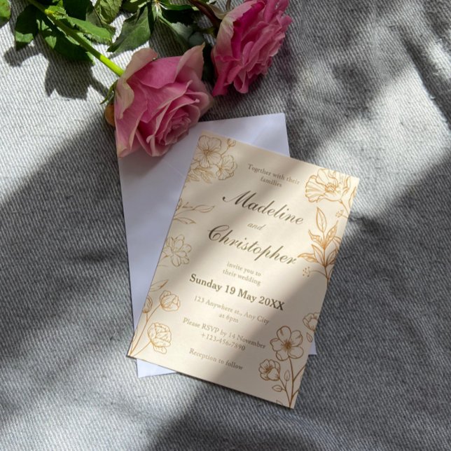 Invitación a la boda floral clásica (Subido por el creador)