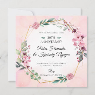 Invitación a la boda floral clásica