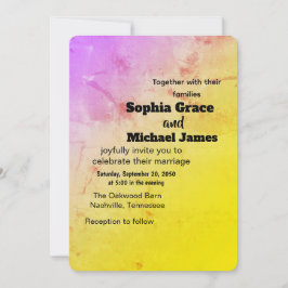 Invitación a la boda floral colorida | Acuarela