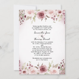 Invitación a la boda floral con acuarela de Rosa t