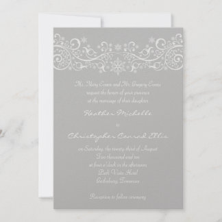 Invitación a la boda floral con copo de nieve