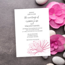 Invitación a la boda floral con efecto de marea ro