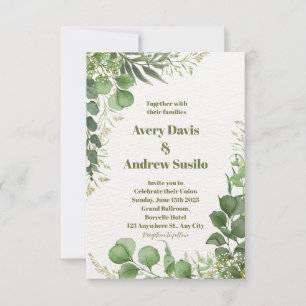 Invitación a la boda floral con iluminación blanca