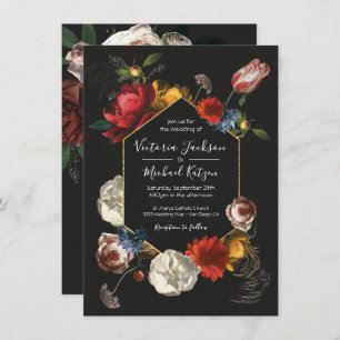 Invitación a la boda floral Dark & Moody