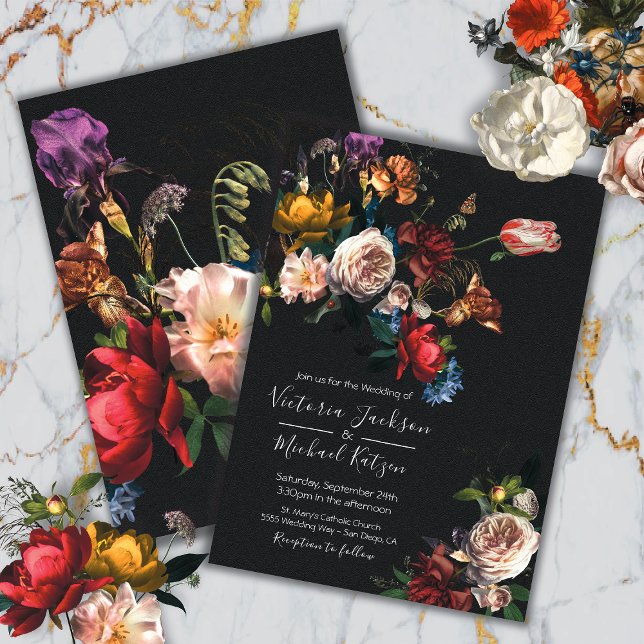 Invitación a la boda floral Dark & Moody (Subido por el creador)