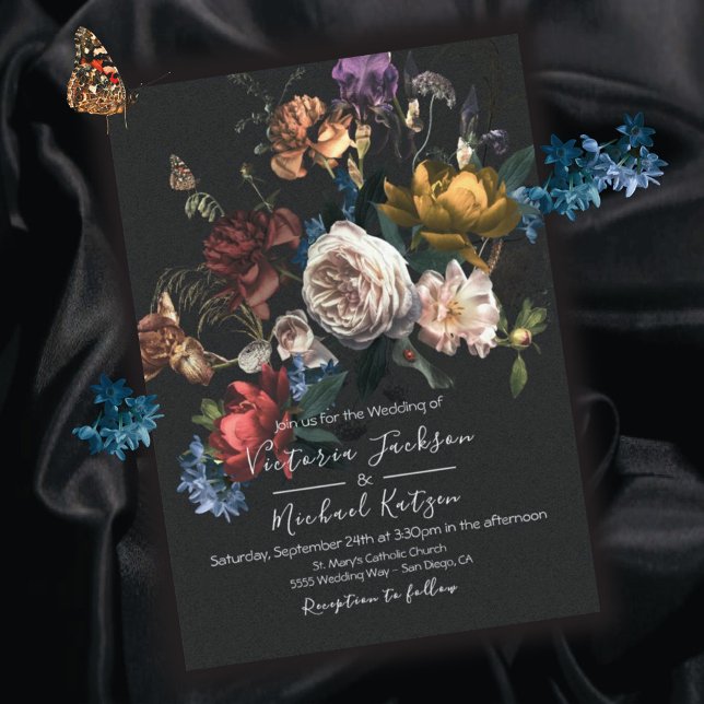 Invitación a la boda floral Dark & Moody (Subido por el creador)