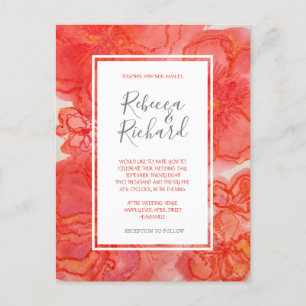 Invitación a la boda floral de acuarela de color c