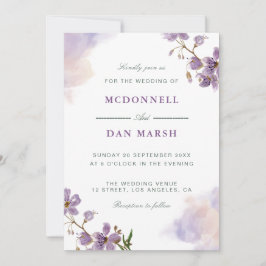 Invitación a la boda floral de acuarela en el jard