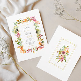 Invitación a la boda floral de acuarela en el jard