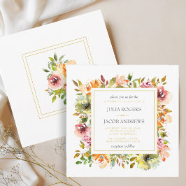Invitación a la boda floral de acuarela en el jard