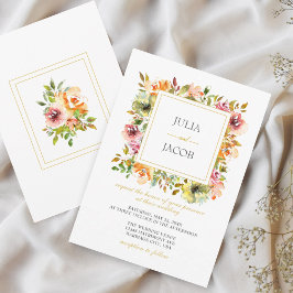 Invitación a la boda floral de acuarela en el jard