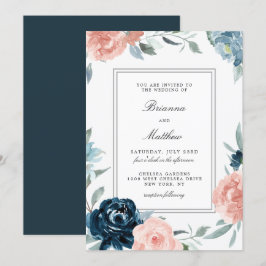 Invitación a la boda floral de acuarela encantada