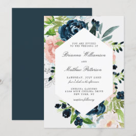 Invitación a la boda floral de acuarela encantada