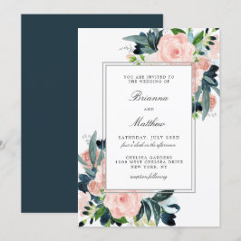 Invitación a la boda floral de acuarela encantada
