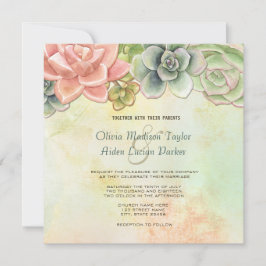 Invitación a la boda floral de acuarela exitosa