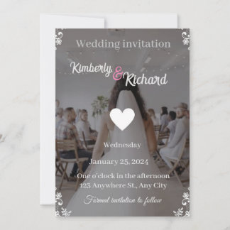 Invitación a la boda floral de acuarela romántica"