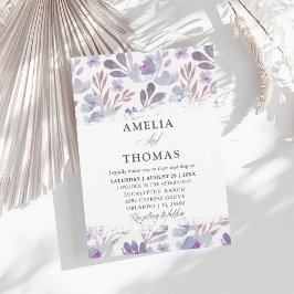 Invitación a la boda floral de acuarela rústica
