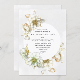Invitación a la boda floral de alabastro victorian