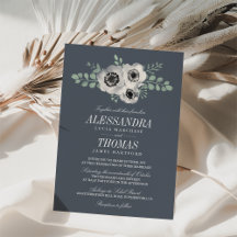 Invitación a la boda floral de Anemone y Eucalyptu