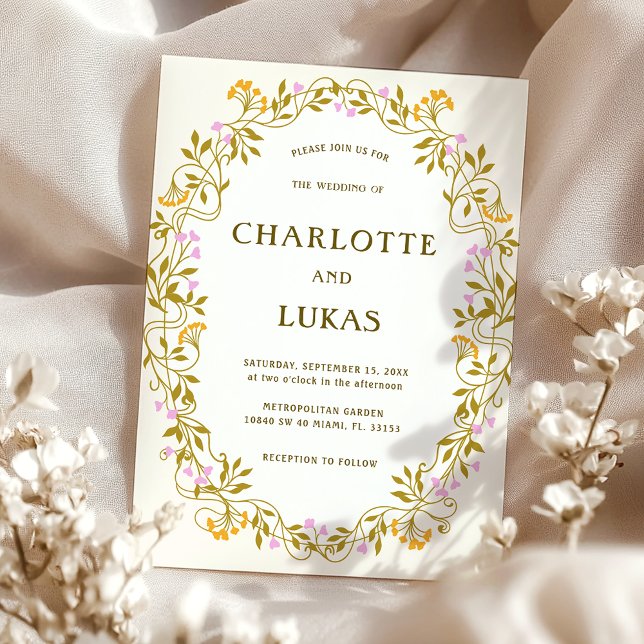 Invitación a la boda floral de antigüedades Art No (Subido por el creador)