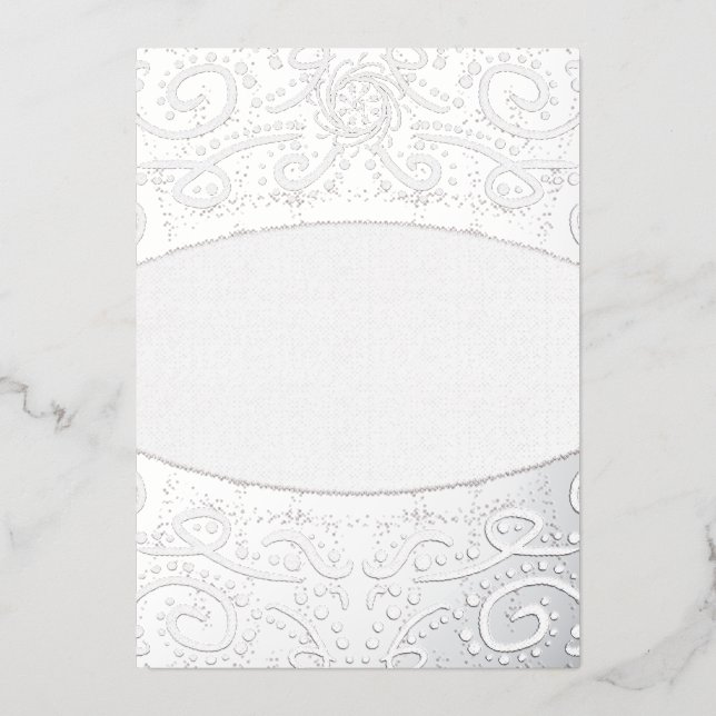 Invitación a la boda floral de Batik Royal Gray (Anverso)